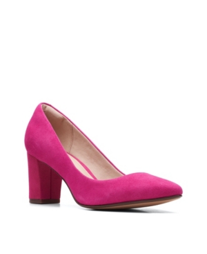 Clarks Women's Cloudsteppers Aubrie Sun Sandals Women's Shoes In Hot Pink Suede