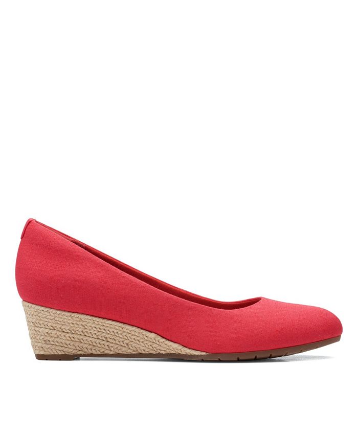 Clarks Women's Mallory Charm Wedge - Comfort Sneaker With Ortholite Footbed, 1.02 Inch Heel