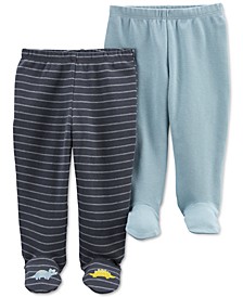 Baby Boys 2-Pack Cotton Footed Pants