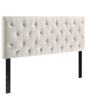 Belle Isle Furniture Auburndale Modern Metal Tufted Rubberwood Headboard  King  Beige