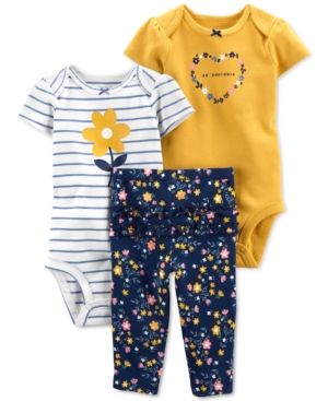 Carter's Baby Girls 3-Pc Floral Little Character Set