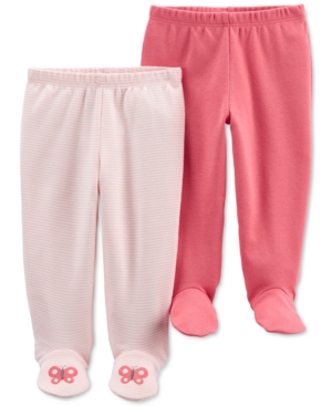 Carter's Baby Girls 2-Pack Cotton Footed Pants