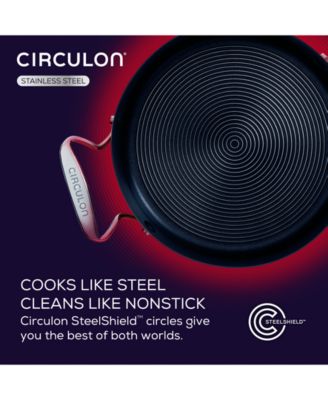 SteelShield S-Series Stainless Steel Nonstick Saucepan with Lid, 4-Quart, Silver