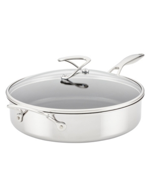 Circulon Steelshield C-series Tri-ply Clad Nonstick Saute Pan With Lid And Helper Handle, 5-quart, Silver