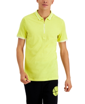 AX Armani Exchange Men's Logo Zip-Up Polo