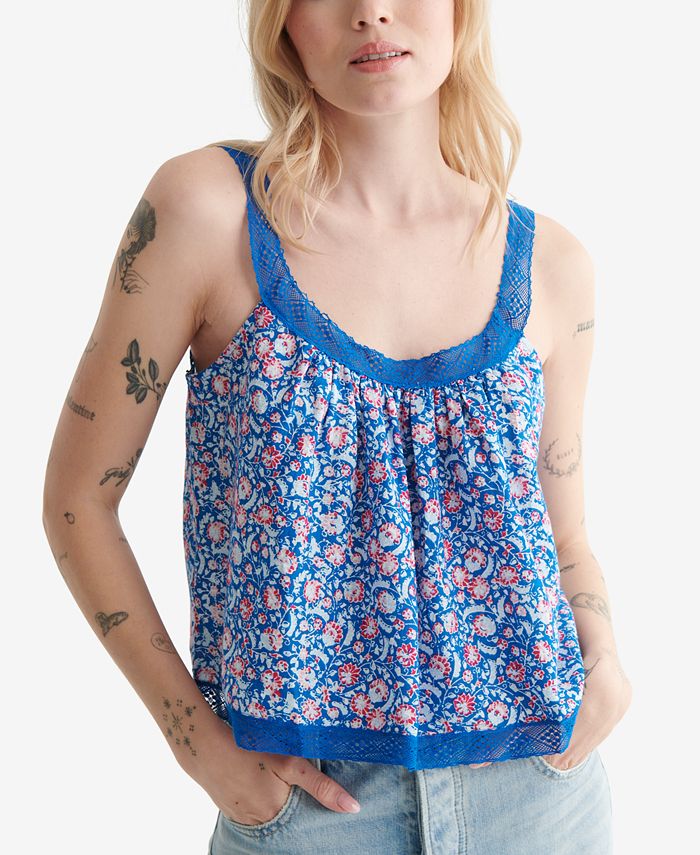 Lucky Brand - Lace Trim Swing Cami Top