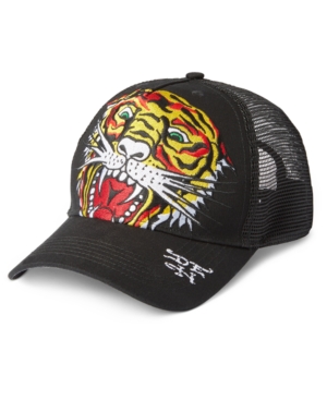 Ed Hardy Men's Tiger Embroidered Trucker Hat