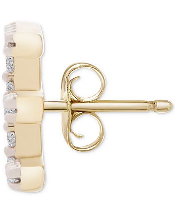 Wrapped - Diamond Initial E Single Stud Earring (1/20 ct. t.w.) in 14k Gold