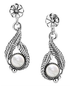 Sterling Silver Gemstone Leaf Flower Earrings 