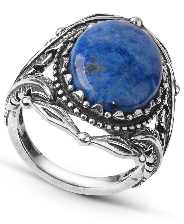 American West Sterling Silver Gemstone Statement Ring in Picture