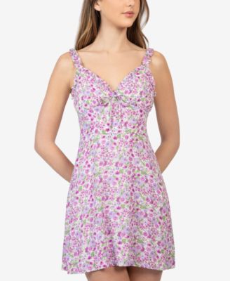 macy's purple lace dress
