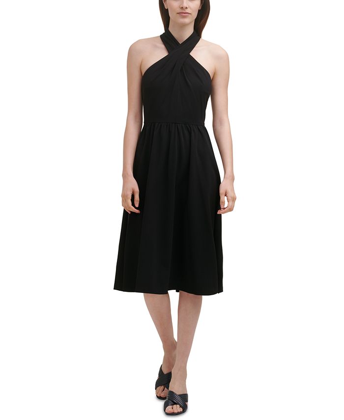 Calvin Klein Halter Fit & Flare Dress Macy's