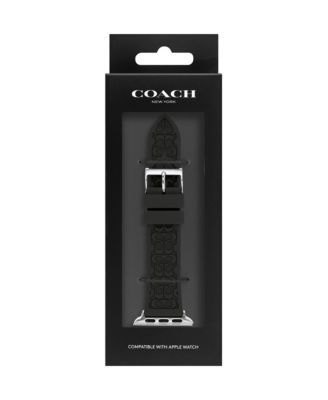 【COACH】Rubber 38/40mm Apple Watch band COACH Black Rubber 38/40/41mm Apple Watch® Band - Macy's