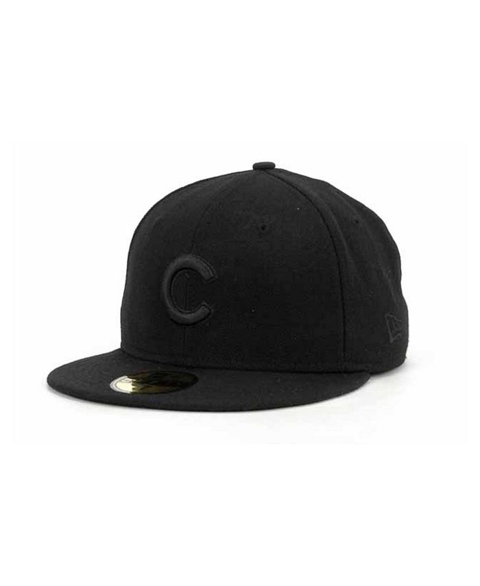 New Era Chicago Cubs Blackout 59FIFTY Fitted Cap - Macy's