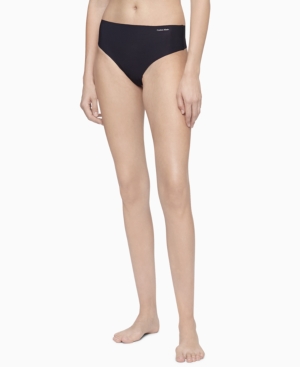 Shop Calvin Klein Women's Invisibles High-waist Thong Underwear Qd3864 In Black