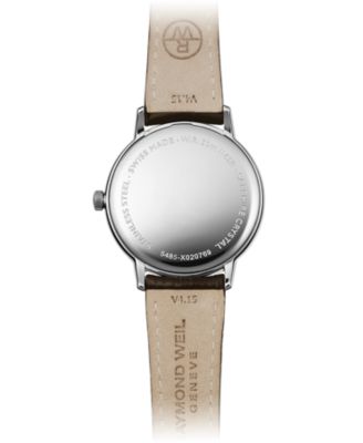 Men's Swiss Toccata Brown Leather Strap Watch 39mm