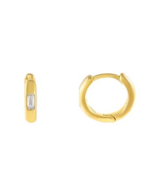 by Adina Eden - Cubic Zirconia Baguette Huggie Earring