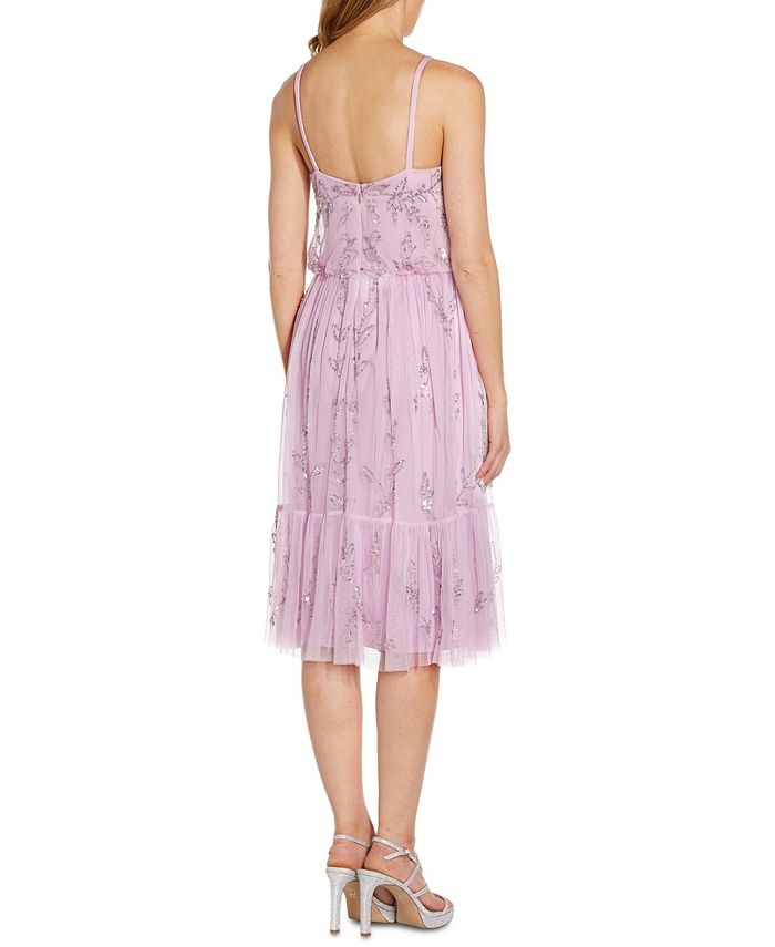 Adrianna Papell Sequin Flounce Dress - Macy's