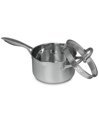 Pro Stainless Steel 3.5-Qt. Saucepan with Draining Lid