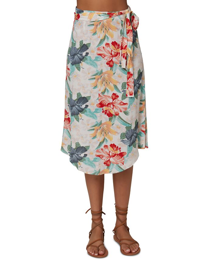 O'Neill Juniors' Gracia Floral-Print Wrap Skirt - Macy's