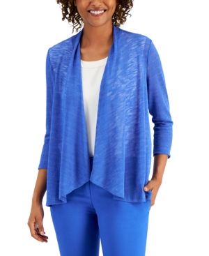 Kasper Petite Open-Front Cardigan