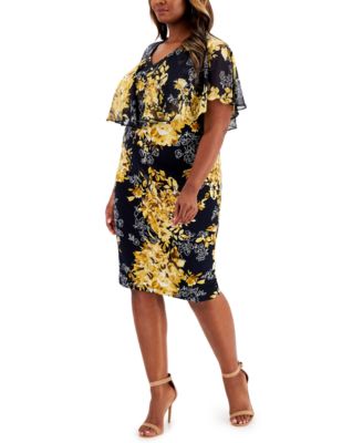 Connected - Plus Size Floral-Print Sheath Dress