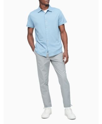 instant Verkeerd Afwijken Calvin Klein Men's Knit Button-Down Short Sleeve Shirt & Reviews - Casual  Button-Down Shirts - Men - Macy's