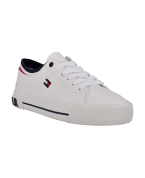 Shop Tommy Hilfiger Women's Fauna Lace Up Sneakers In White