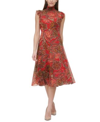 thumbnail image 2 of Flared Red Polka Dot Dress, Polka Dot Dress, Red Cocktail Dress... 2 of 13