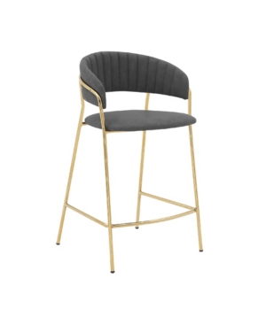 ARMEN LIVING NARA FAUX LEATHER AND METAL COUNTER HEIGHT BAR STOOL 
