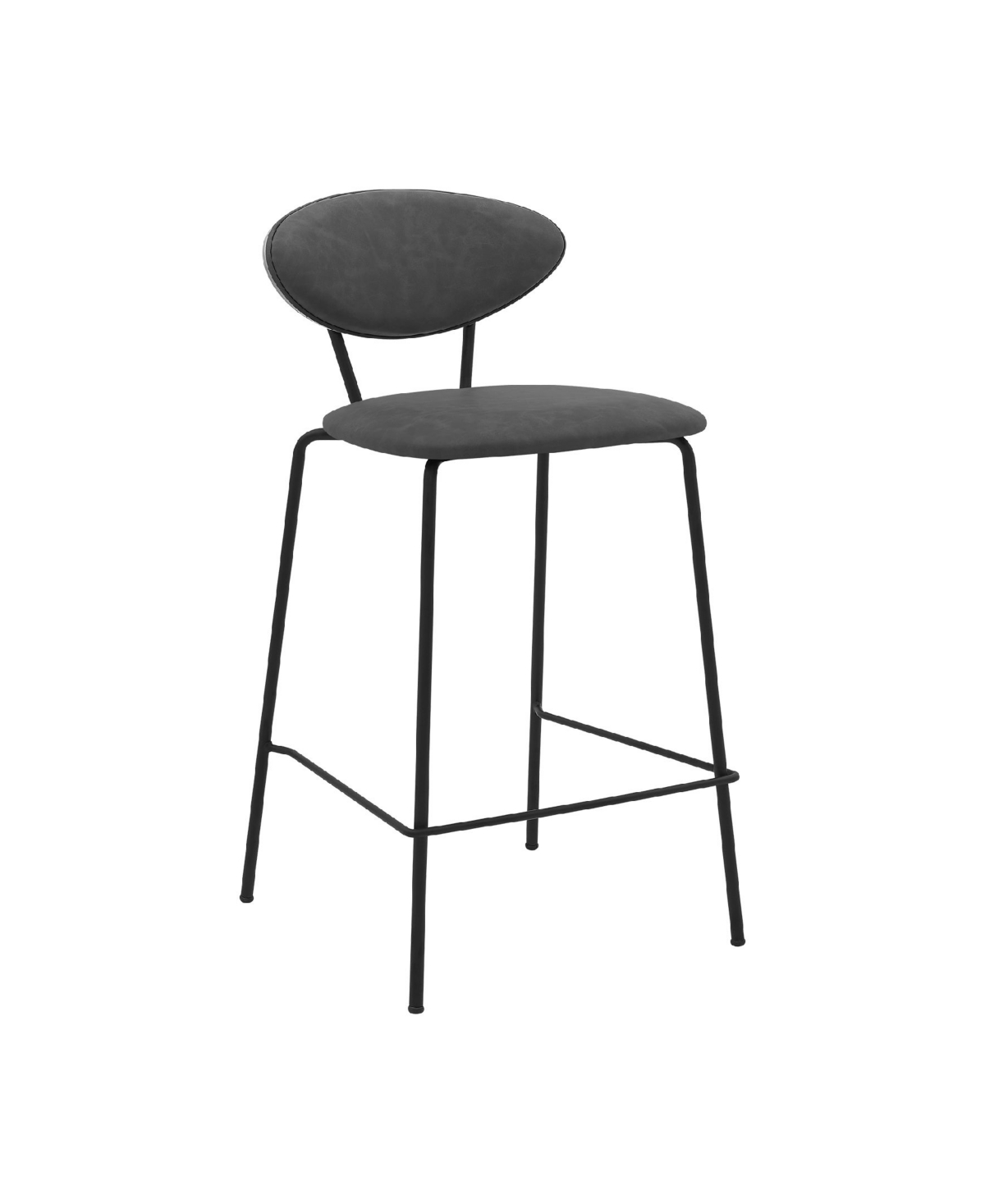 Neo Faux Leather and Metal Counter Height Bar Stool, Set of 2