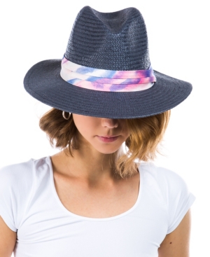 Marcus Adler Women's Tie Dye Band Panama Hat In Navy
