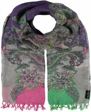 V Fraas Women's Colorblock Paisley Scarf In Purple