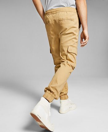 And Now This LIGHT GREY Men's Twill Jogger Style Cargo Pant, US X-Large