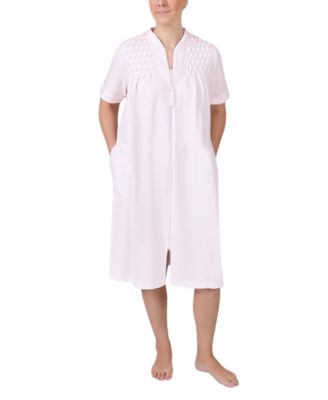 Miss Elaine - Short-Sleeve Zipper Robe