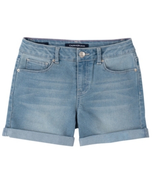 Calvin Klein Big Girls Cuffed Denim Shorts