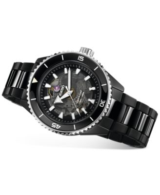Men's Swiss Automatic Captain Cook Black High Tech Ceramic Bracelet Watch 43mm