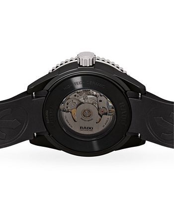 Rado - Men's Swiss Automatic Captain Cook Black Rubber Strap Watch 43mm