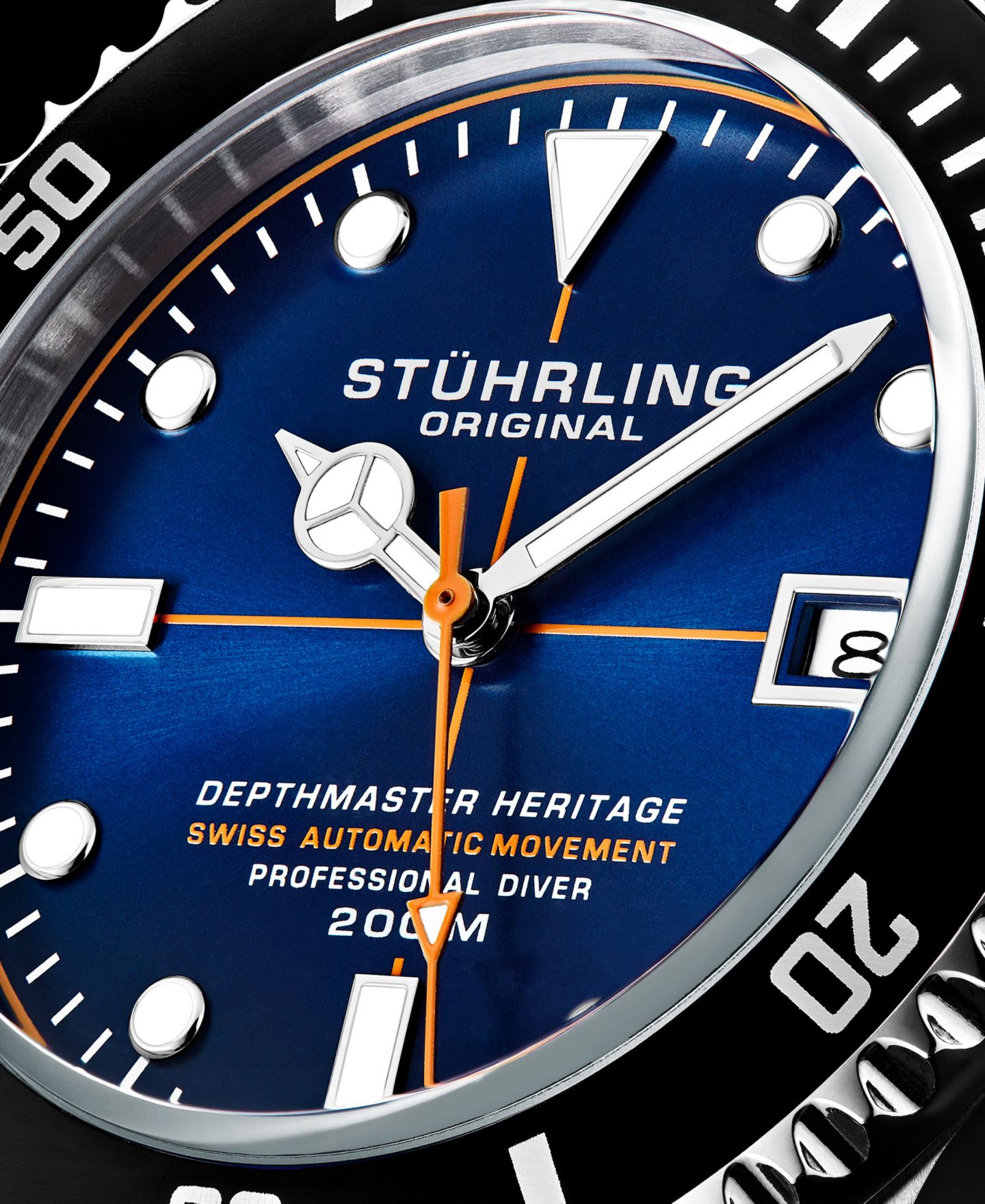 Мужские часы Stuhrling Swiss Automatic Depthmaster 42mm, цвет: Средний синий — фото 5