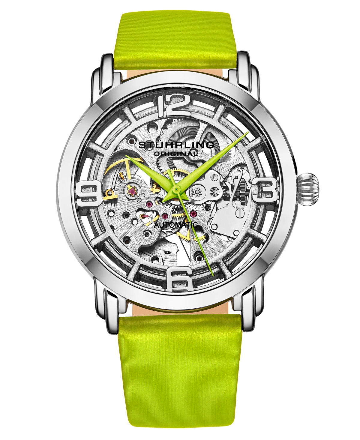 Women's Automatic Green Genuine Leather Strap Watch 40mm - White