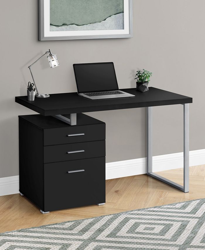 Monarch Specialties Desk with 3 Storage Drawers and Floating Desktop