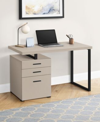 Monarch Specialties Desk with 3 Storage Drawers and Floating Desktop