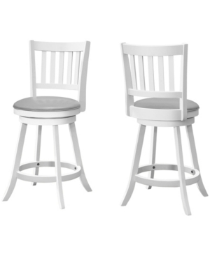 Monarch Specialties Counter Height Stool With Swivel, Set Of 2 In White