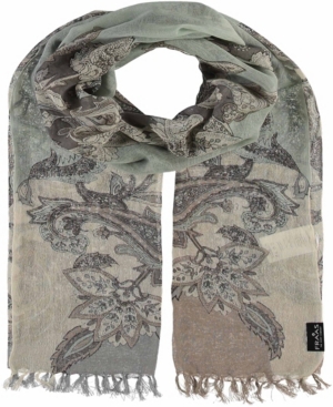 V Fraas Women's Colorblock Paisley Scarf In Light Gray