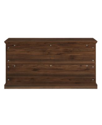 Walker Edison Lateral Bookshelf with Decorative Metal Sides