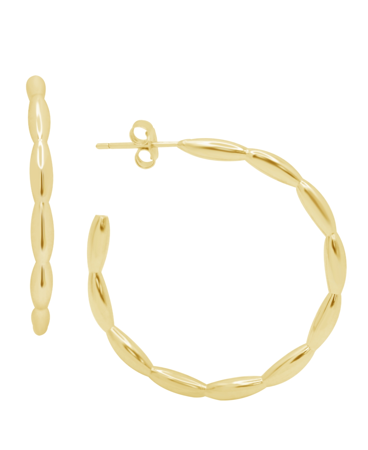 Puff Texture C hoop Earring in Gold Plated - Gold