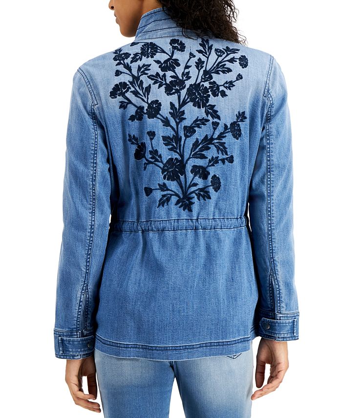 Style & Co Embroidered Jacket, Created for Macy's & Reviews - Jackets ...