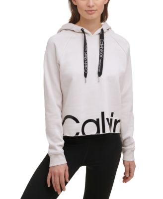 cropped logo hoodie calvin klein