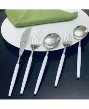 Shop Vibhsa Flatware 5 Piece Place Setting In Silver And White