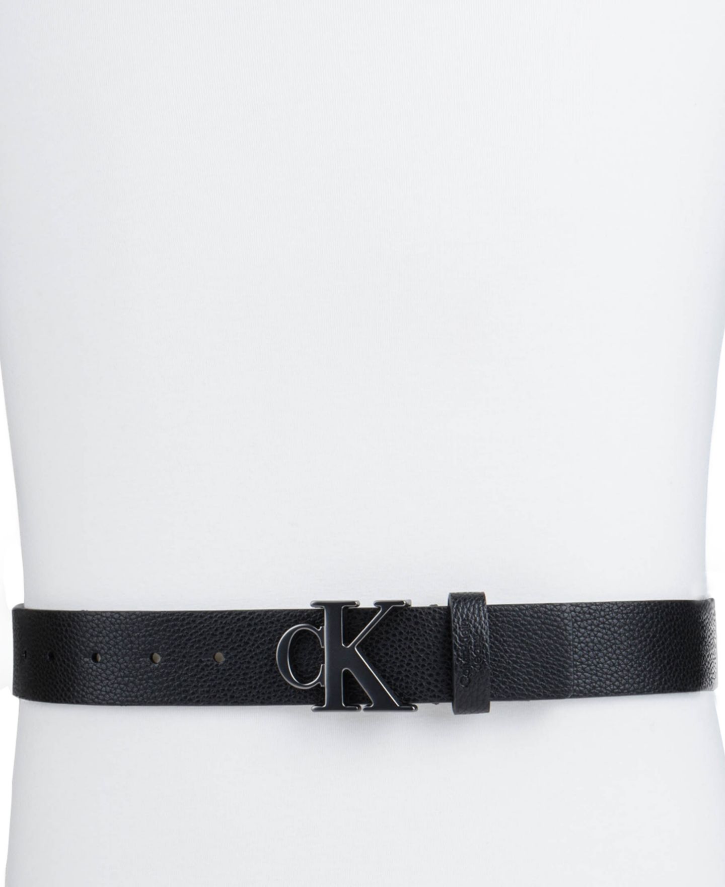 Мужской ремень Calvin Klein Logo Plaque Buckle Fashion Jean Belt, цвет: Чёрный — фото 5
